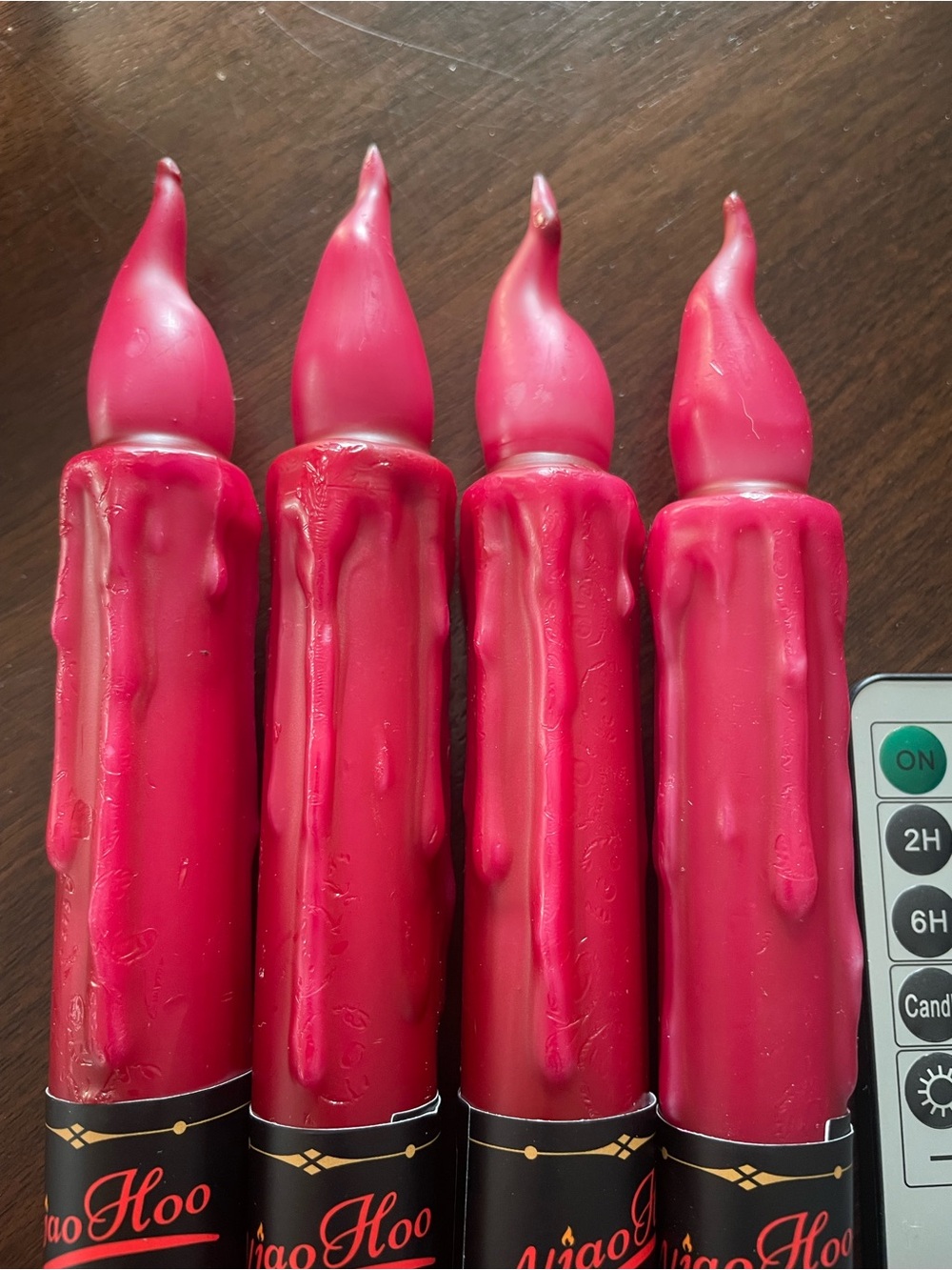 Red Drip Flameless LED Candles - Set of 4